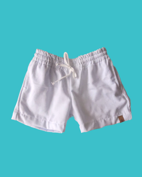Short elástico cadarço brim