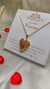 Colar Branca de Neve - Colar Folheado a Ouro 18k Veneziana e Pingente Relicário de Coração Com Fundo Vermelho - comprar online