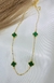 Colar 4 trevos verde