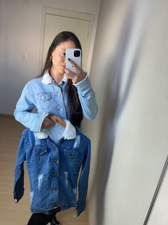Jaqueta jeans peluciada