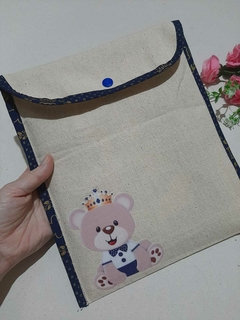 Capa para Caderneta de Vacinação e Porta Documentos do Bebê Ursinho com Coroa - loja online