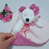 Naninha soft Ursinha Xadrez Rosa