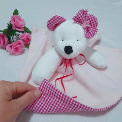 Naninha soft Ursinha Xadrez Rosa