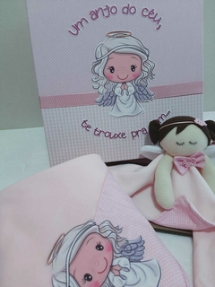 Caixa Presente Bebê Anjinha Rosa - Frases - comprar online