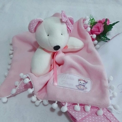 Kit Presente para bebê Ursinha Delicada: manta, babeiro, babita e naninha - comprar online