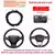 Couro artificial cobertura de volante, carro sem anel interno, tridimensional, em relevo, 14,5-15 polegadas, autopeças, 1pc