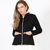 Jaqueta Feminina Lazinha Preto Tricot Forro Felpado Ziper Preto 36002 Tamanho G