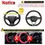 Couro artificial cobertura de volante, carro sem anel interno, tridimensional, em relevo, 14,5-15 polegadas, autopeças, 1pc na internet
