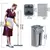 Conjunto de esfregão e balde de piso plano sem as mãos para sistema profissional de limpeza de piso doméstico com almofadas de microfibra laváveis para madeira dura - comprar online