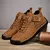 Bota de couro respirável artesanal masculina, tênis design ao ar livre, sapatos casuais, novo, 2024 - loja online