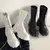 New Mid Bezerro Botas Mulheres Outono Inverno Moda Lace-up Senhoras Chelsea Zipper Botas Mujer Botas Esportes Plataforma Calcanhar Calçados Femininos