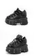 Imagem do Sapatos de plataforma com cadarço estilo punk para mulheres, botas de tornozelo, tênis rock, decoração de metal, altura 6cm, novo