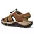 Imagem do Sapatos masculinos casuais de couro genuíno, sandálias masculinas ao ar livre, sapatos romanos de praia, plus size 38-48, verão