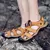 Sapatos masculinos casuais de couro genuíno, sandálias masculinas ao ar livre, sapatos romanos de praia, plus size 38-48, verão - RDSsilva