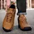 Bota de couro respirável artesanal masculina, tênis design ao ar livre, sapatos casuais, novo, 2024