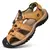 Sapatos masculinos casuais de couro genuíno, sandálias masculinas ao ar livre, sapatos romanos de praia, plus size 38-48, verão - loja online