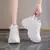 Plataforma branca tênis femininos 2024 primavera rendas-up fundo grosso vulcanizar sapatos mulher couro do plutônio respirável sapatos esportivos senhoras - RDSsilva