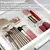 Imagem do Clear Plastic Gaveta Organizador Set, bandejas e divisórias, adequado para maquiagem perfeita e armazenamento de cozinha, 4 tamanhos, versátil, 10 pcs