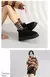 Botas de pele de camurça para mulheres, pelúcia curta, botas de neve quentes, sapatos casuais Chelsea, apartamentos femininos, sapatos de plataforma, inverno, novo, luxo - comprar online