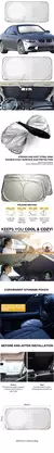 Imagem do Car Window Sunshade Cover, Sun Shade, Pára-brisas Visor Protector, Pára-brisas dobrável, Auto Cortina de Proteção UV, Styling Acessórios