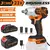 Jemi Tool-Broca de Chave de Impacto Elétrica Sem Fio 3-em-1, Chave de Fenda com Motor Sem Escova, Velocidade Variável, Max 4000RPM