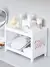 Double Layer Storage Rack para Desktop, White Retangular Rack, Office Cosmetics Papelaria, Student Desk Organizer, PP, 1Pc