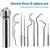 Palito de dente de aço inoxidável, 8 peças, portátil, ferramenta de limpeza, cuidados bucais, agulha dental