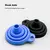 Imagem do Funil líquido de silicone universal para óleo do motor e gasolina, Fluido da arruela do carro, portátil, dobrável, automático