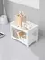 Double Layer Storage Rack para Desktop, White Retangular Rack, Office Cosmetics Papelaria, Student Desk Organizer, PP, 1Pc - RDSsilva