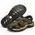 Imagem do Sapatos masculinos casuais de couro genuíno, sandálias masculinas ao ar livre, sapatos romanos de praia, plus size 38-48, verão
