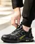 Sapatos de segurança com botão rotativo masculino, sapatilhas de aço, sapatos indestrutíveis, botas de trabalho à prova de perfurações, almofada de ar