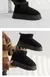 Botas de pele de camurça para mulheres, pelúcia curta, botas de neve quentes, sapatos casuais Chelsea, apartamentos femininos, sapatos de plataforma, inverno, novo, luxo - loja online