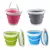 Imagem do Portátil dobrável Bucket, Folding Water Bucket, lavagem de carro, pesca, doméstico, plástico, viagens, ao ar livre, Camping, 3L