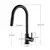 Preto torneira da cozinha duas funções único punho pull out mixer torneiras de água quente e fria deck montado - RDSsilva