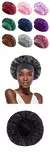 Gorro de cetim feminino para dormir, cuidados com os cabelos, gorros de seda, chapéu de dormir sólido de aba larga com faixa elástica macia - comprar online
