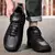 Bota de couro respirável artesanal masculina, tênis design ao ar livre, sapatos casuais, novo, 2024 - comprar online