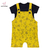 Jardineira Curta Galáxia Mostarda e Body - MERLIAH BABY STORE