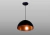 PENDENTE ALUMINIO MEIA LUA RETRO PRETO COM COBRE E-27 LUMANTI