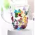 Imagem do Caneca de café de vidro floral, 220ml, 320ml, parede dupla, 1pç