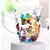 Caneca de café de vidro floral, 220ml, 320ml, parede dupla, 1pç - Quali Variedades