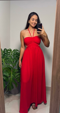 Vestido Longo com Detalhe no Busto