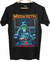 Camiseta preta da banda Megadeth com uma ilustração de um esqueleto em uniforme militar, pressionando um botão de lançamento. Camiseta Megadeth Launch