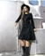 Vestido Midi Tecido Resinado Preto - comprar online