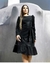Vestido Midi Tecido Resinado Preto