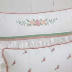 Kit Berço Classic - Floral - Percal 400 fios - Pronta Entrega - SibeleCrafts