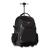 Mochila executiva preta com carrinho, ideal para uso masculino, com múltiplos compartimentos e design liso.