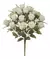 Buquê de rosas brancas com 18 flores e galhos, ideal para decoração de festas.