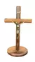 CRUZ MADEIRA REDONDA 19CM COM BASE PR701