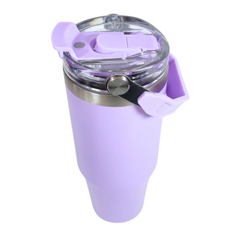 Vaso Térmico Doble Pico con Manija 890ml de Acero Inoxidable | Accesorio práctico para bebidas frías o calientes