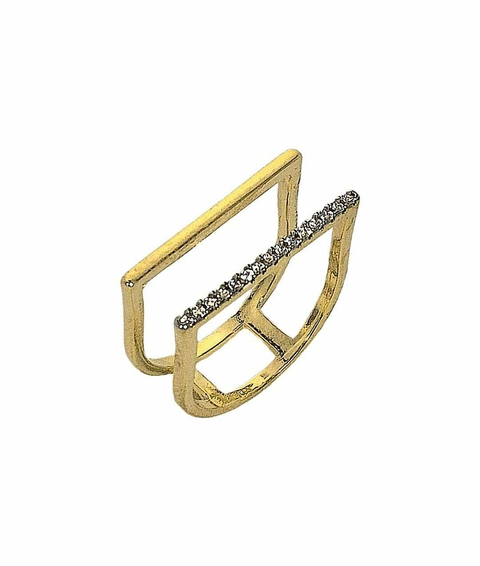 Anel duplo folheado a ouro 18k